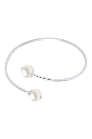 Pulseira rígida Prata e pérolas de cultura