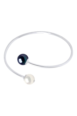 Pulseira rígida Prata e pérolas de cultura