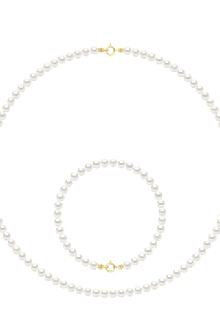 Conjunto Ouro amarelo e pérolas de cultura
