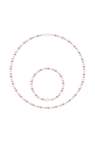 Conjunto Ouro branco e pérolas de cultura