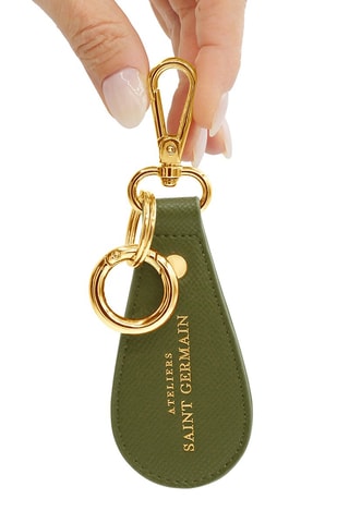 Porta-chaves em couro Dream Paris - Verde e dourado