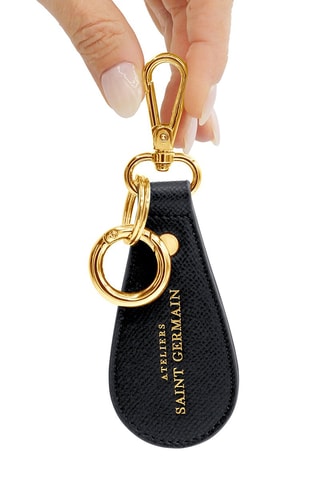 Porta-chaves em couro Dream Paris - Preto e dourado