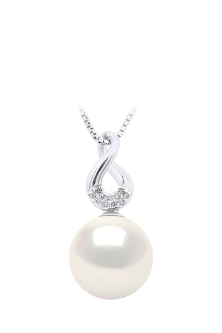 Pendente Ouro branco, pérola de cultura de água doce e diamantes