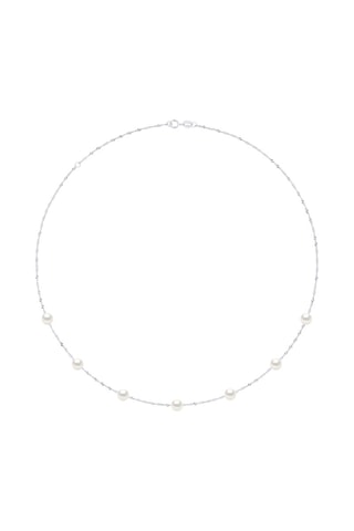 Colar Ouro branco e pérolas de cultura de água doce