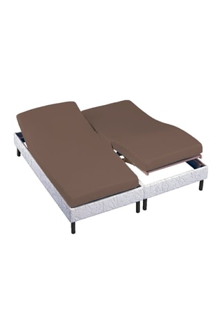 Drap-housse en coton 80 fils/cm² - Taupe