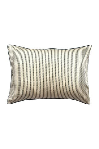 Taie d'oreiller en satin de coton 120 fils/cm² - Ivoire et vert