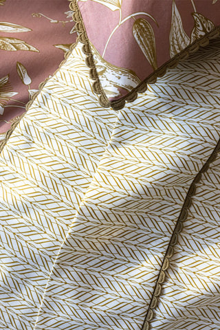 Taie d'oreiller en satin de coton 120 fils/cm² - Crème et rose