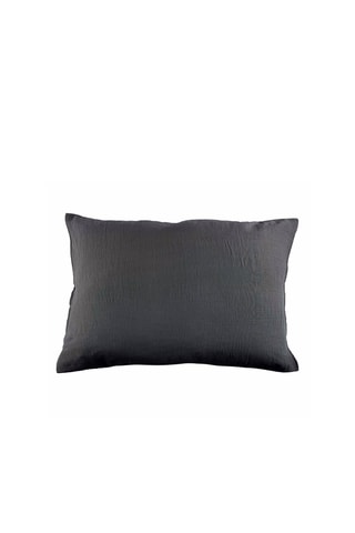 Taie d'oreiller en double gaze de coton - Anthracite
