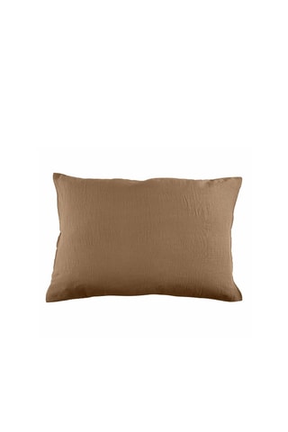 Taie d'oreiller en double gaze de coton - Taupe