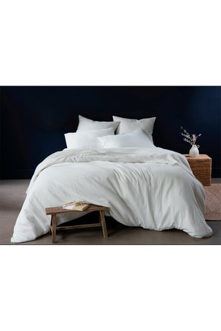 Parure de couette en double gaze de coton - Blanc