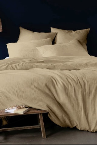 Parure de couette en double gaze de coton - Beige