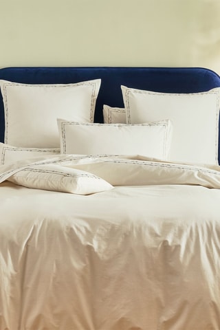 Parure de couette en percale de coton 80 fils/cm² Jewel - Ivoire