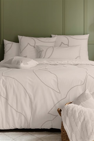Parure de couette en percale de coton 80 fils/cm² Alberta - Ivoire