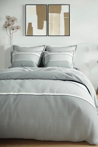 Parure de couette en coton 57 fils/cm² Will - Gris et noir