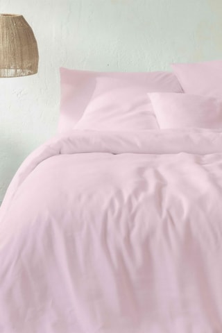 Parure de couette en lin - Rose clair