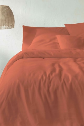 Parure de couette en lin - Terracotta