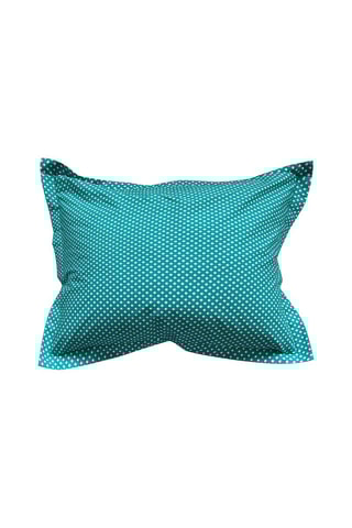 Parure de couette en percale de coton 80 fils/cm² - Blanc et turquoise