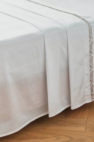 Drap-plat en satin de coton 120 fils/cm² Dallas - Gris