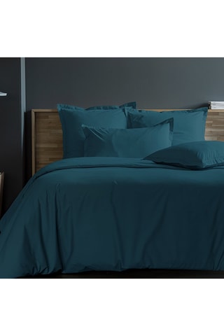 Housse de couette en satin de coton 120 fils/cm² - Bleu