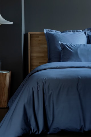 Housse de couette en satin de coton 120 fils/cm² - Bleu foncé