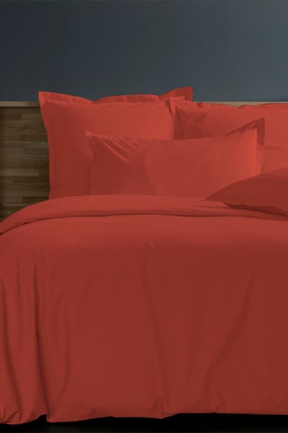 Housse de couette en percale de coton 80 fils/cm² - Argile