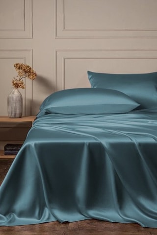 Housse de couette en soie - Bleu