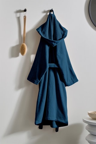 Peignoir à capuche - Bleu