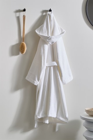 Peignoir à capuche - Blanc
