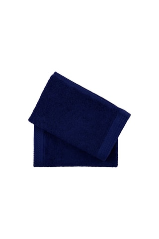 2 serviettes invité Bleu marine- 30 x 50 cm