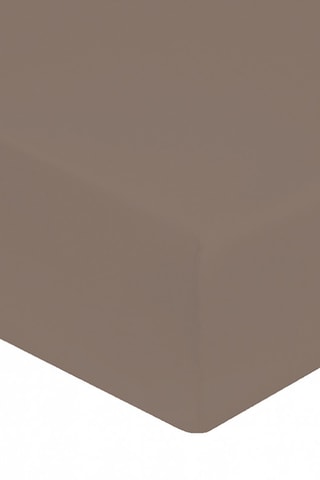 Drap-housse en coton 80 fils/cm² - Taupe