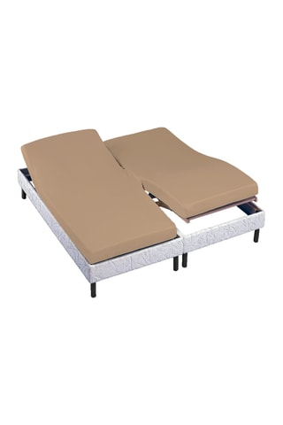 Drap-housse en coton 80 fils/cm² - Ficelle