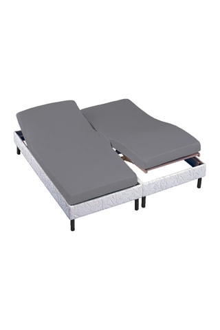 Drap-housse en coton 80 fils/cm² - Gris