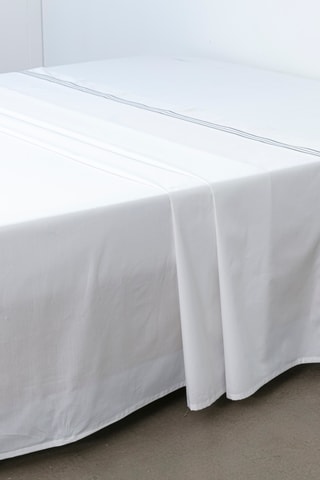 Drap plat en coton 80 fils/cm² - Blanc