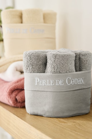 6 serviettes invité - Gris clair - 50 x 30 cm