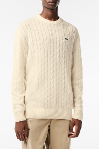 Camisola classic fit de lã - Bege