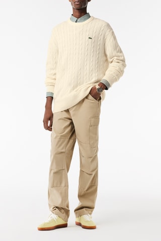 Camisola classic fit de lã - Bege