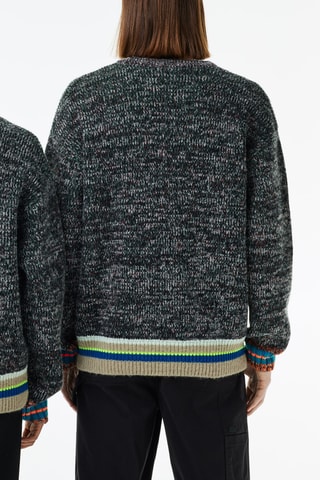 Camisola loose em lã e alpaca - Cinzento mesclado