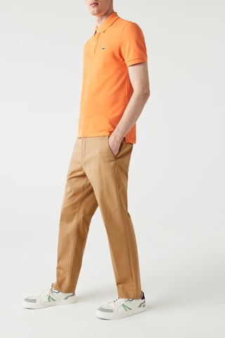 Calças chino tapered fit em algodão biológico - Bege