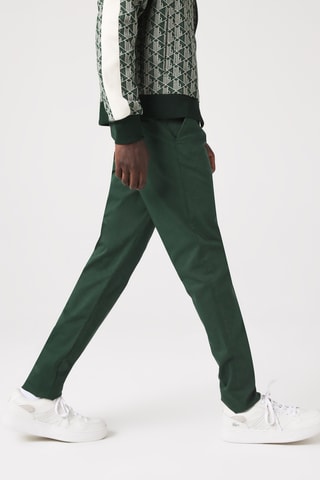 Calças chino slim fit em algodão biológico - Verde-escuro