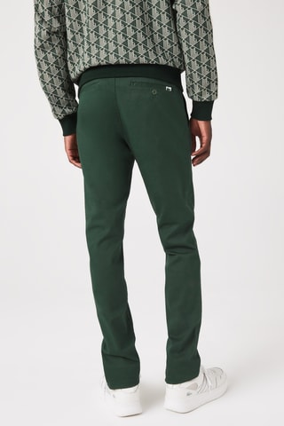 Calças chino slim fit em algodão biológico - Verde-escuro