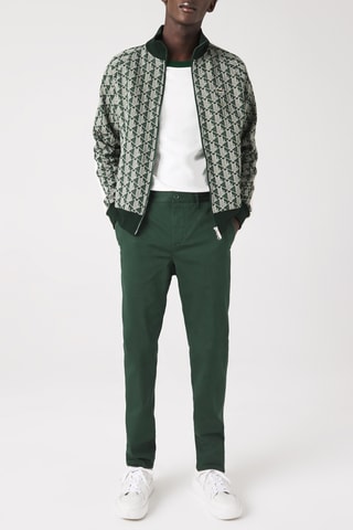 Calças chino slim fit em algodão biológico - Verde-escuro