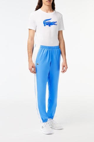 Calças de treino regular fit Lacoste Tennis - Azul-celeste e branco