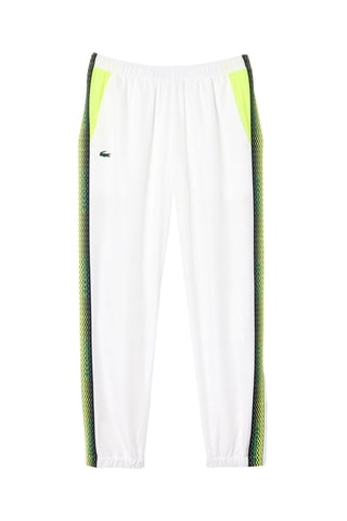Calças de treino regular fit Lacoste Tennis - Branco e amarelo-elétrico