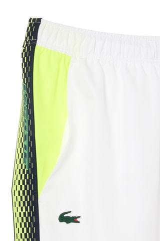 Calças de treino regular fit Lacoste Tennis - Branco e amarelo-elétrico