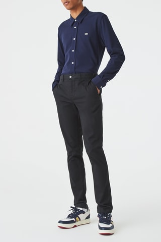 Calças chino slim em algodão biológico - Preto