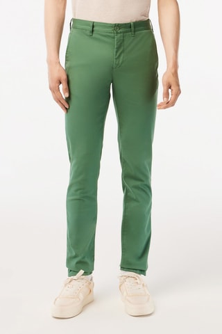 Calças chino slim em algodão biológico - Caqui