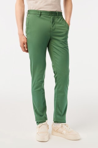 Calças chino slim em algodão biológico - Caqui