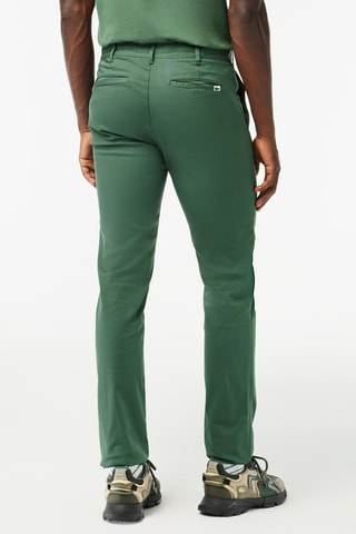 Calças chino slim em algodão biológico - Verde-escuro