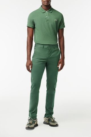 Calças chino slim em algodão biológico - Verde-escuro