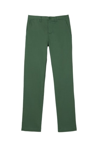 Calças chino slim em algodão biológico - Verde-escuro